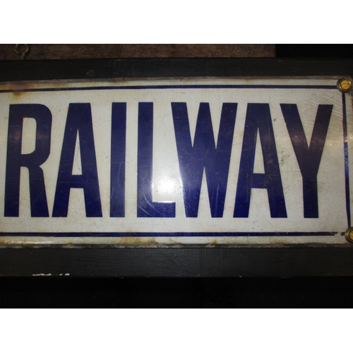 378 - A vintage enamel sign for South Eastern & Chatham Railway, approx. size 133x14.5cm, having some enam... 