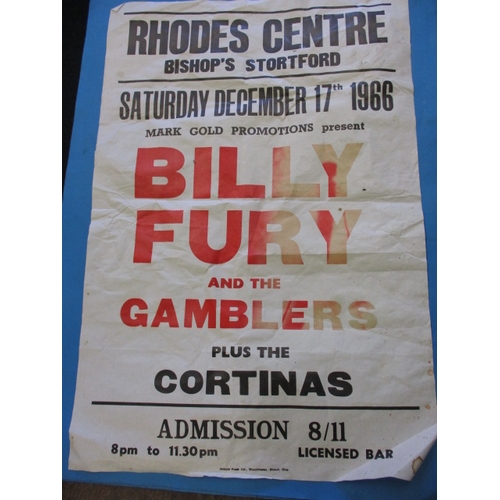 369 - A 1966 music concert poster for the Rhodes Centre Bishops Stortford featuring Stevie Wonder, signed ... 