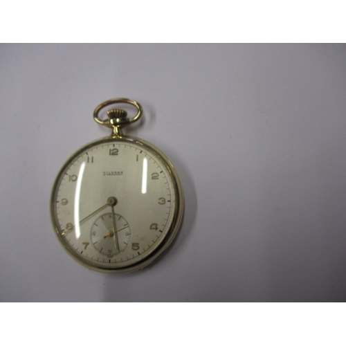 94 - A 585 gold cased pocket watch, dial marked Silvana, in pre-owned condition and runs when wound