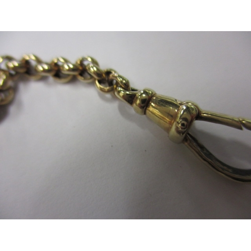 91 - A vintage 9ct yellow gold Albert chain, approx. length 21cm, approx. weight 7.8g, in good useable pr... 