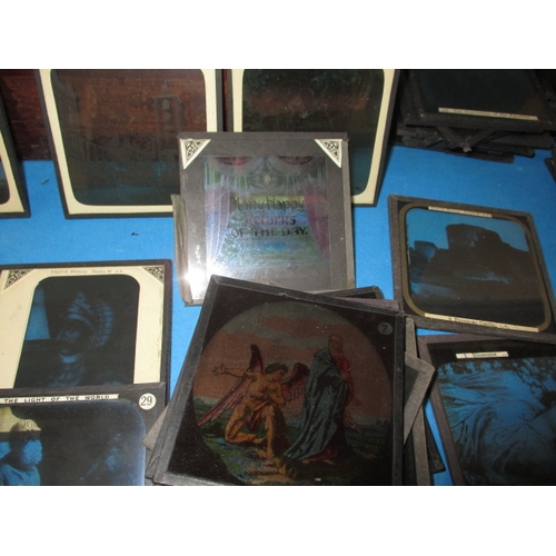 328 - A large quantity of vintage magic lantern slides, to include Gulliver’s travels to Liliput, topograp... 