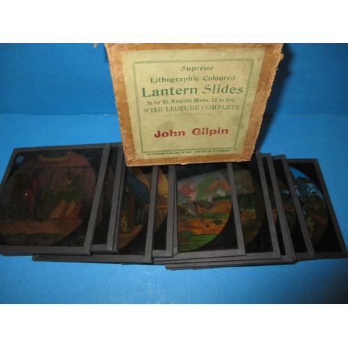 328 - A large quantity of vintage magic lantern slides, to include Gulliver’s travels to Liliput, topograp... 