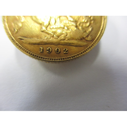 224 - An Edward VII gold half sovereign dated 1902, a circulated coin with fine definition of features