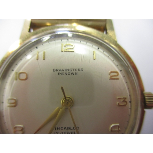 A Vintage Bravingtons Renown 9ct Gold Cased Wrist Watch, In Current ...