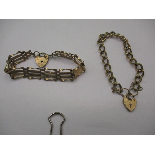 67 - Two vintage 9ct yellow gold bracelets, both in useable pre-owned condition, approx. gross parcel wei... 