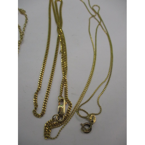 69 - A parcel of vintage gold and yellow metal necklace chains, some marked 375; approx. weight 18.6g oth... 