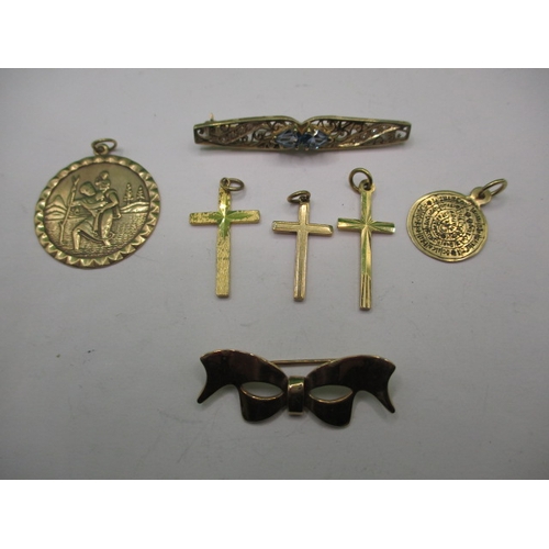 86 - A parcel of gold and yellow metal items, approx. gross parcel weight 14.6g in useable pre-owned cond... 