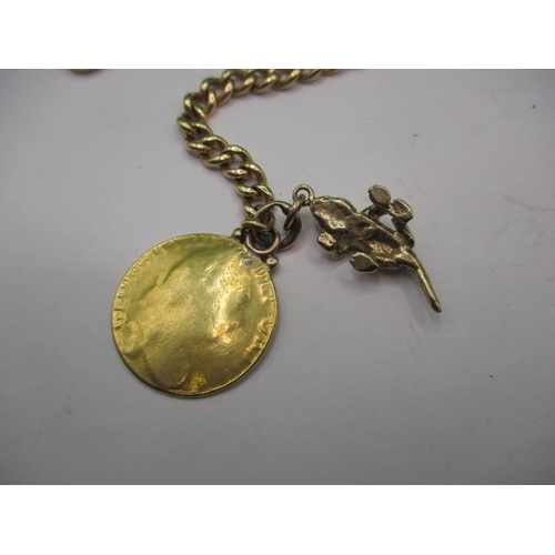 92 - A vintage 18ct yellow gold Albert chain, approx. length 40cm, approx. weight including 2 yellow meta... 