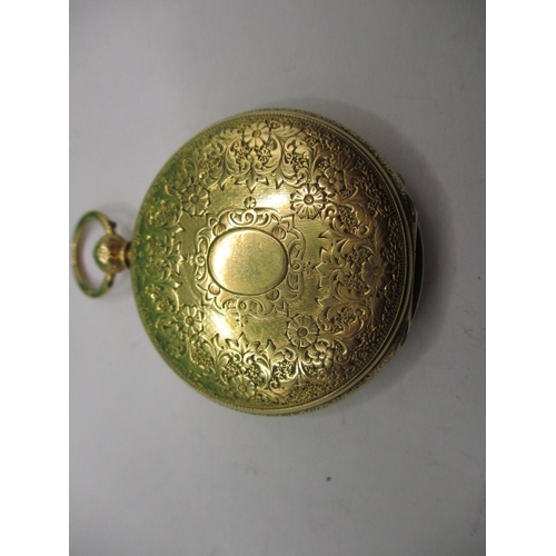 95 - An 18ct gold cased hunter pocket watch, the white enamel dial marked Thompson & Vine, London, in cur... 