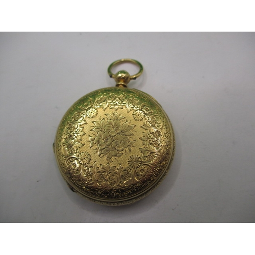 95 - An 18ct gold cased hunter pocket watch, the white enamel dial marked Thompson & Vine, London, in cur... 