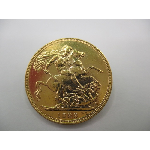 230 - A Victoria gold full sovereign dated 1898, a circulated coin assessed as fine+ from a private collec... 