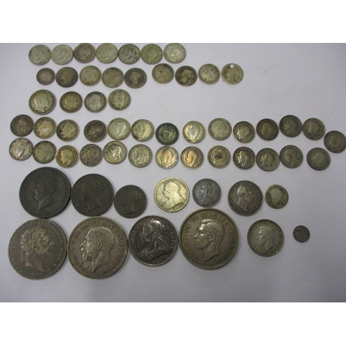 174 - A parcel of pre-decimal coins, most silver or part silver, all in circulated condition, various deno... 