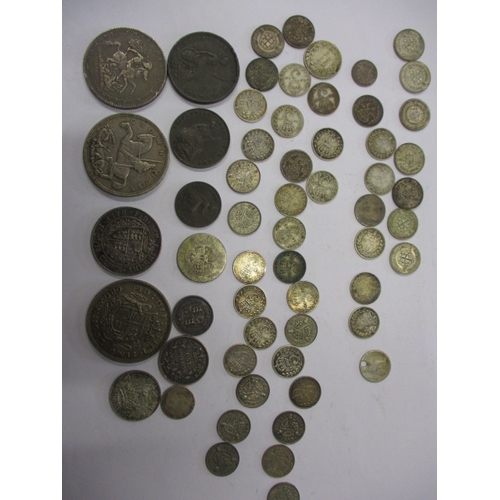 174 - A parcel of pre-decimal coins, most silver or part silver, all in circulated condition, various deno... 