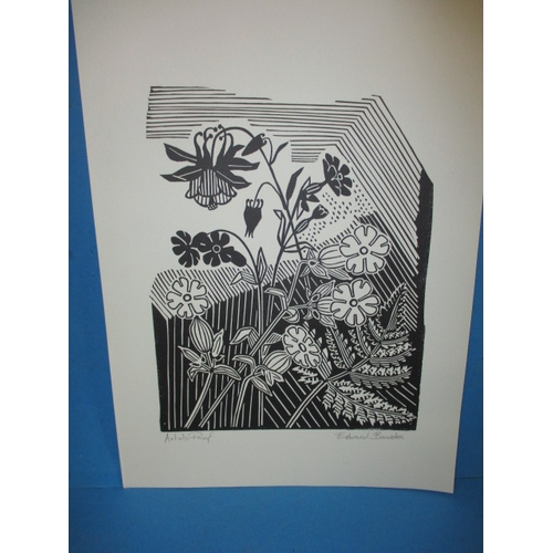 363 - Edward Bawden 1947 artist proof Campion & Columbine, signed to edge, approx. sheet size 33x24cm, in ... 