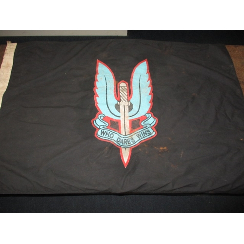 316 - A WWII SAS unit flag, with broad arrow mark, approx. size 94x60cm, in used condition with age-relate... 