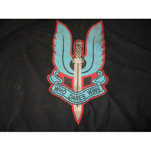 316 - A WWII SAS unit flag, with broad arrow mark, approx. size 94x60cm, in used condition with age-relate... 