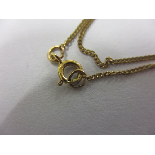 78 - A 9ct gold necklace with square cut diamond pendant, approx. linear length 42cm, approx. weight 1.2g... 