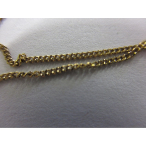 78 - A 9ct gold necklace with square cut diamond pendant, approx. linear length 42cm, approx. weight 1.2g... 