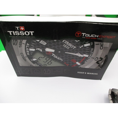 107 - A Tissot touch expert smart watch with original titanium strap, in full working order with box and i... 