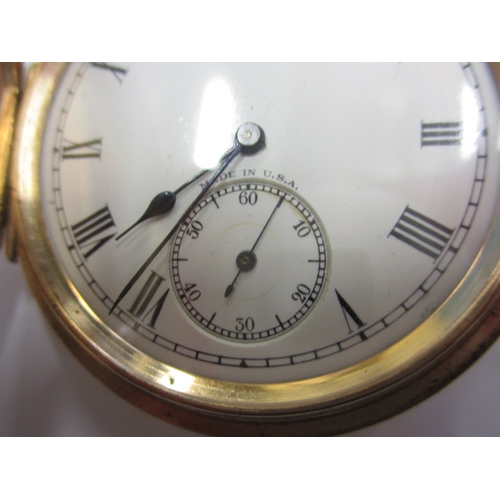 96 - A vintage ELGIN 9ct gold full hunter pocket watch, in current working order, vacant case and  no den... 