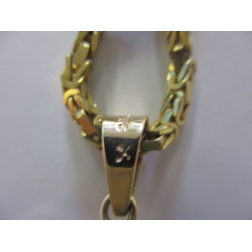 79 - A 9ct gold necklace chain with large crystal pendant, approx. linear length 46cm, approx. gold weigh... 