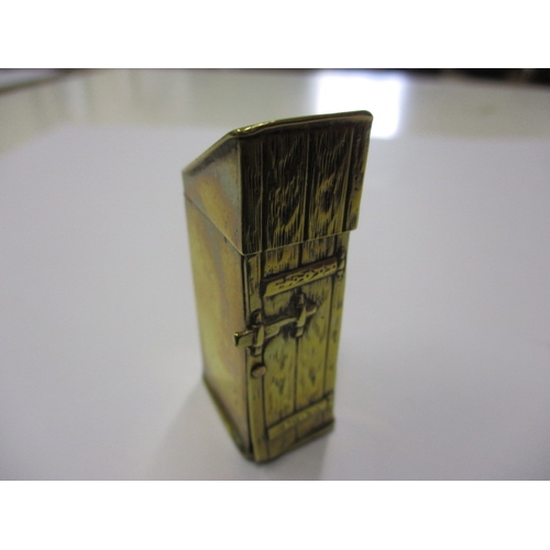 291 - An antique brass novelty vesta case, in the form of a toilet, approx. height 5cm, having general age... 