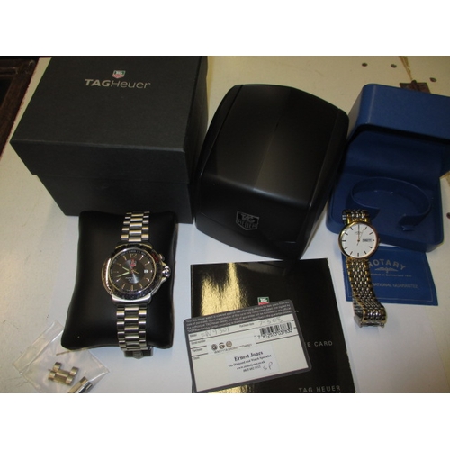 118 - A TAG Heuer Formula 1 men’s bracelet watch, with box and paperwork, and a Rotary watch, no batteries... 