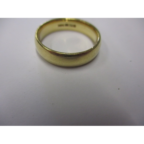 38 - An 18ct yellow gold wedding band, approx. ring size ‘N+’, approx. width 4.8mm, approx. weight 5.5g, ... 