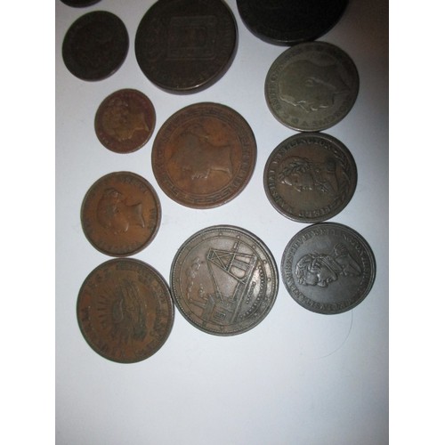 266 - A parcel of vintage coins, tokens, medallions and bank notes, all in circulated condition with come ... 