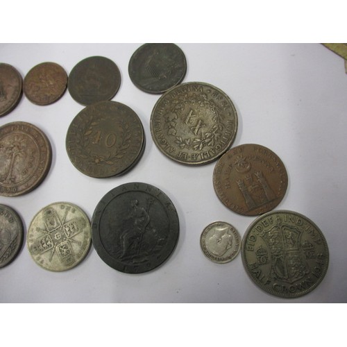 266 - A parcel of vintage coins, tokens, medallions and bank notes, all in circulated condition with come ... 