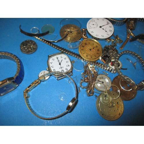 124 - A parcel of vintage wrist watches and parts, all in used condition and not tested as to function