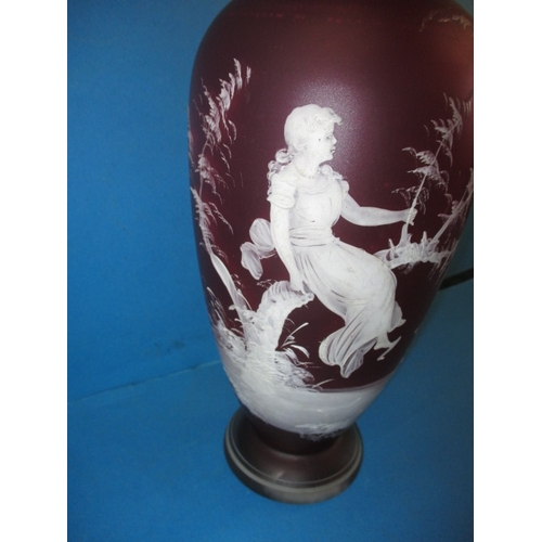 276 - A vintage cameo glass vase, approx. height 31cm, having a small chip to top rim