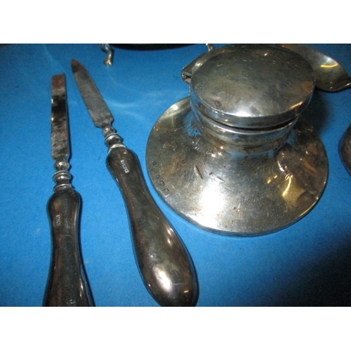 163 - A parcel of silver and silver mounted items, all in used condition, approx. silver weight 789g