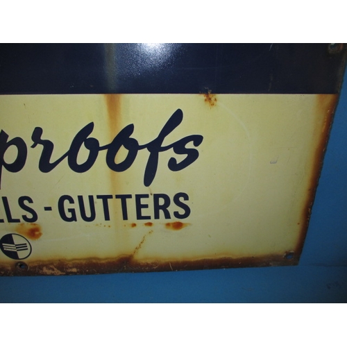 375 - A genuine vintage enamel advertising sign for Aquaseal waterproofing, approx. size 61x46cm having so... 