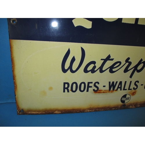 375 - A genuine vintage enamel advertising sign for Aquaseal waterproofing, approx. size 61x46cm having so... 