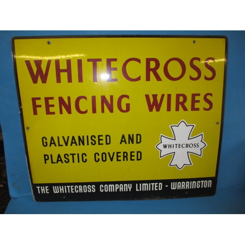 372 - A genuine vintage enamel advertising sign for Whitecross fencing wires, approx. size 60x51cm, in ver... 