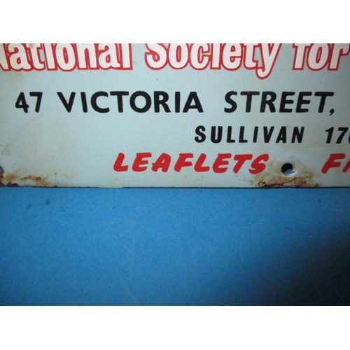 377 - A genuine vintage enamel advertising sign for the Cancer Relief Fund, approx. size 25x20cm having mi... 