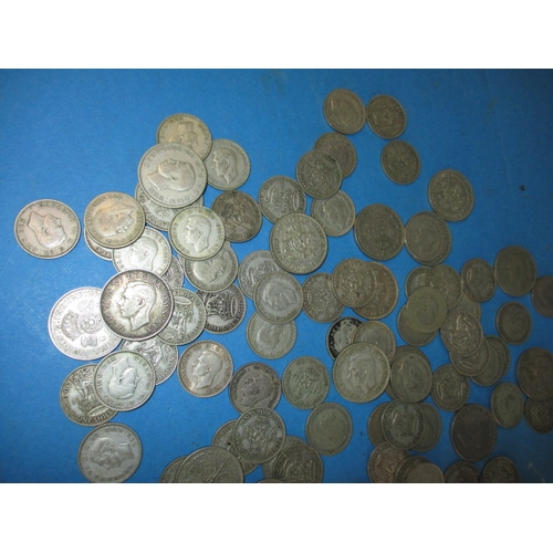 178 - A parcel of pre-decimal part silver coins, shillings and florins, all in circulated condition, appro... 