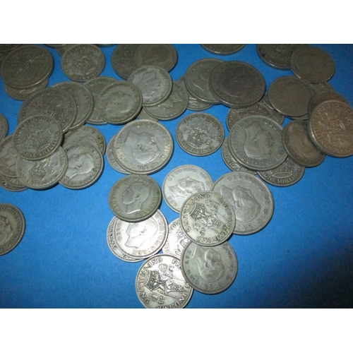 178 - A parcel of pre-decimal part silver coins, shillings and florins, all in circulated condition, appro... 