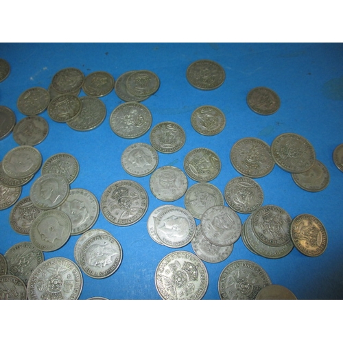 178 - A parcel of pre-decimal part silver coins, shillings and florins, all in circulated condition, appro... 