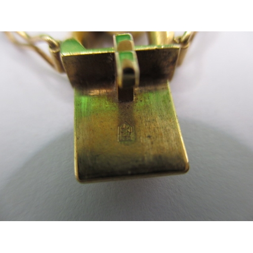 84 - An 18ct yellow gold identity bracelet, inscription obscured, so classed as damaged, approx. length 2... 