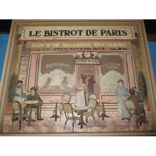 9 - A decorative 3 dimensional wall hanging Parisian café scene, approx. size 71x60cm in good pre-owned ... 