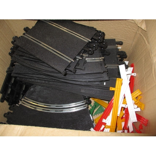 14 - A parcel of Scalextric model racing car items, to include cars, track and accessories, all in used c... 