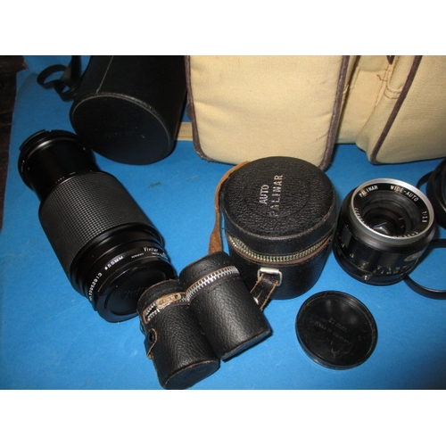 26 - A vintage camera and accessories, in used condition and not tested as to function