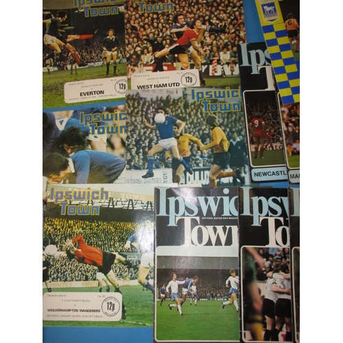 45 - A quantity of 1970s Ipswich Town football programmes, to include the 1978 F A cup final, all in good... 