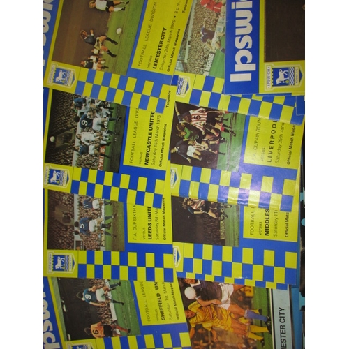 45 - A quantity of 1970s Ipswich Town football programmes, to include the 1978 F A cup final, all in good... 