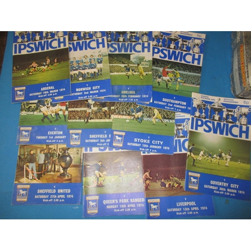 45 - A quantity of 1970s Ipswich Town football programmes, to include the 1978 F A cup final, all in good... 