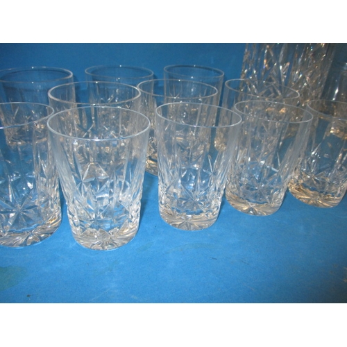 50 - A quantity of drinking glasses, to include lead crystal tumblers and a decanter and a set of six Bab... 