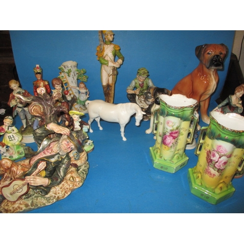 52 - A quantity of mixed ceramic items, to include a Beswick horse, all in pre-owned condition, some with... 