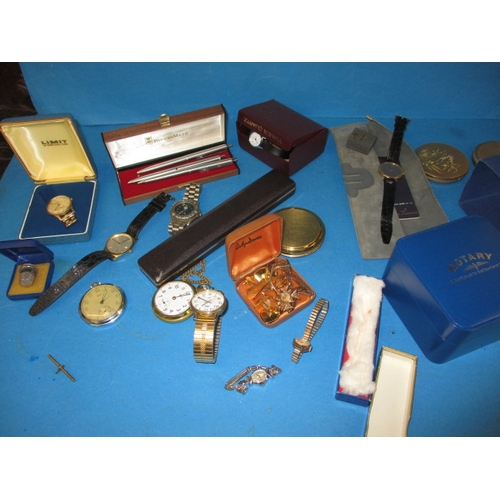 56 - A large quantity of general clearance items, to include watches and powder compacts, all in used con... 